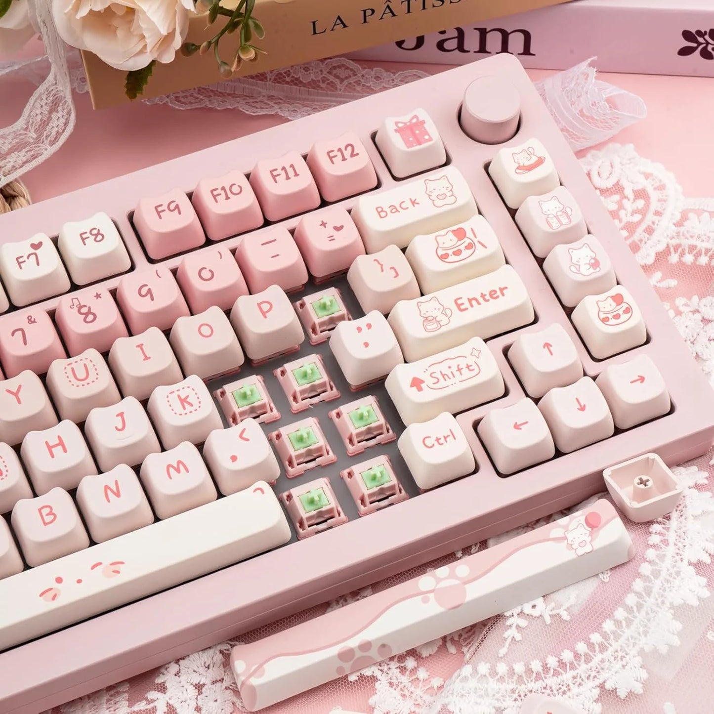 Keycaps de Gatito Rosa (134 teclas)