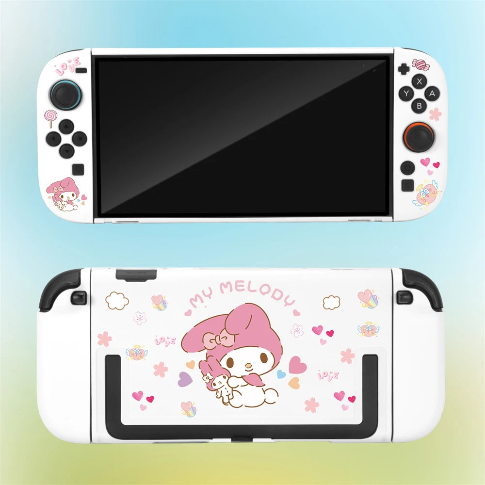 Funda Protectora Cute Melody para Nintendo Switch 2 (2025) | Carcasa PC+TPU y Base para Dock TV