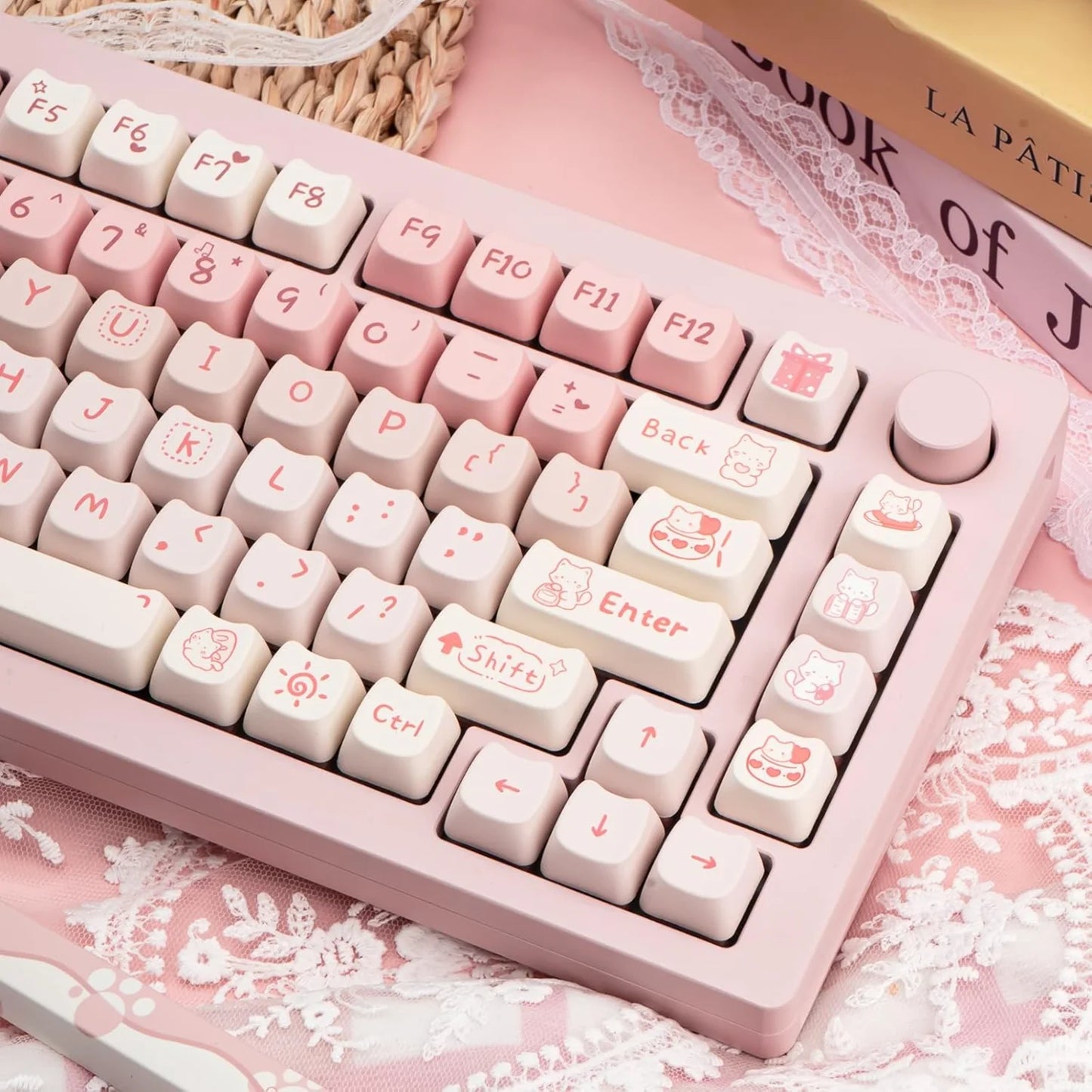 Keycaps de Gatito Rosa (134 teclas)