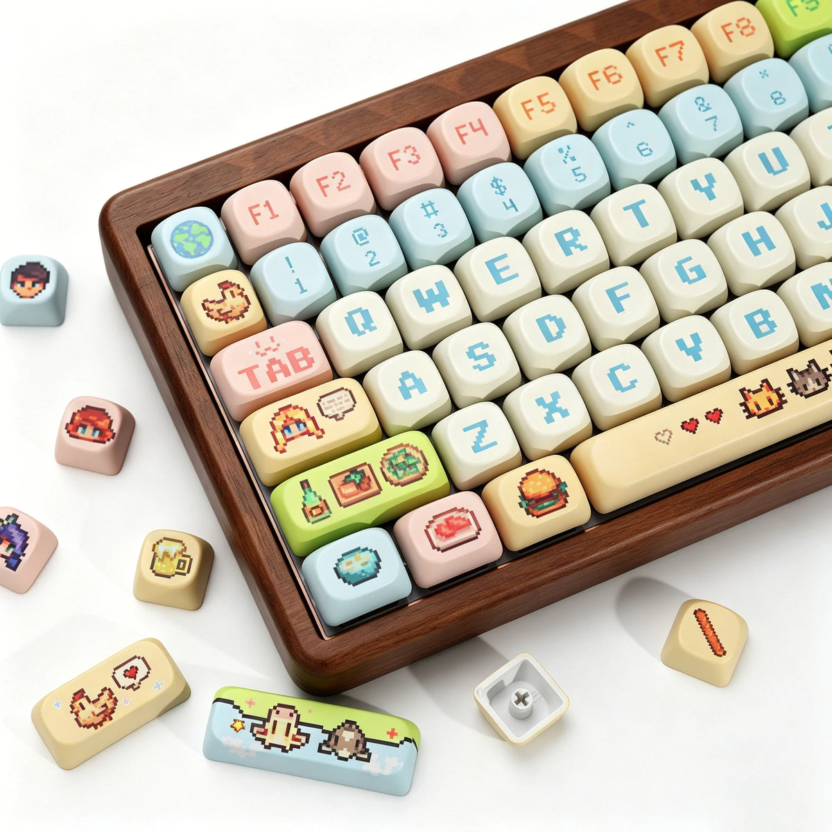 Keycaps cute con temática de Stardew Valley