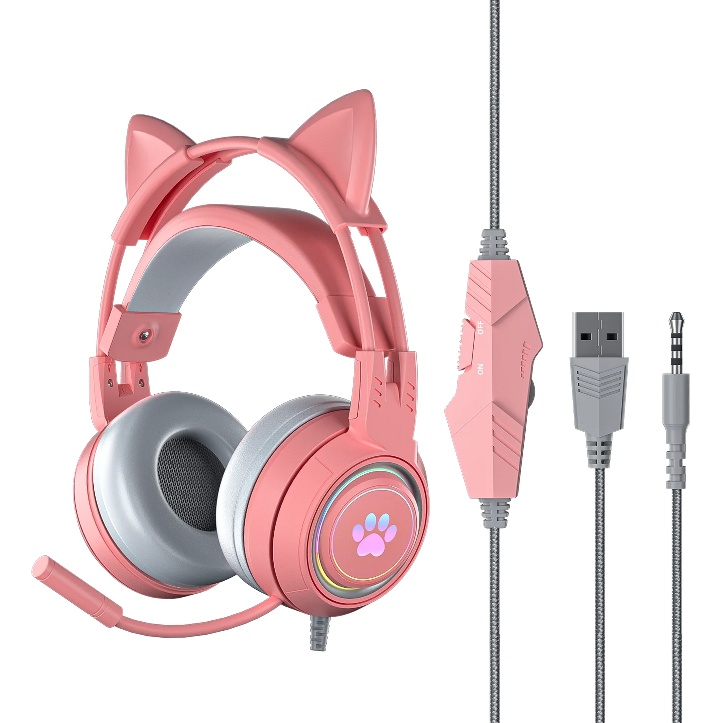 Auriculares de gato con micrófono incorporado