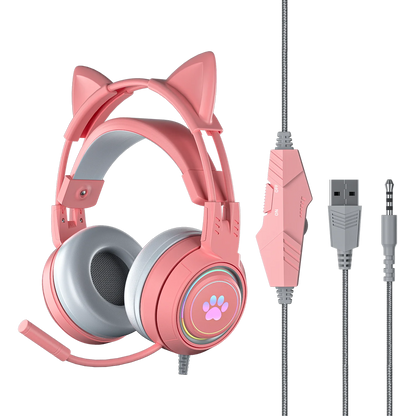 Auriculares de gato con micrófono incorporado