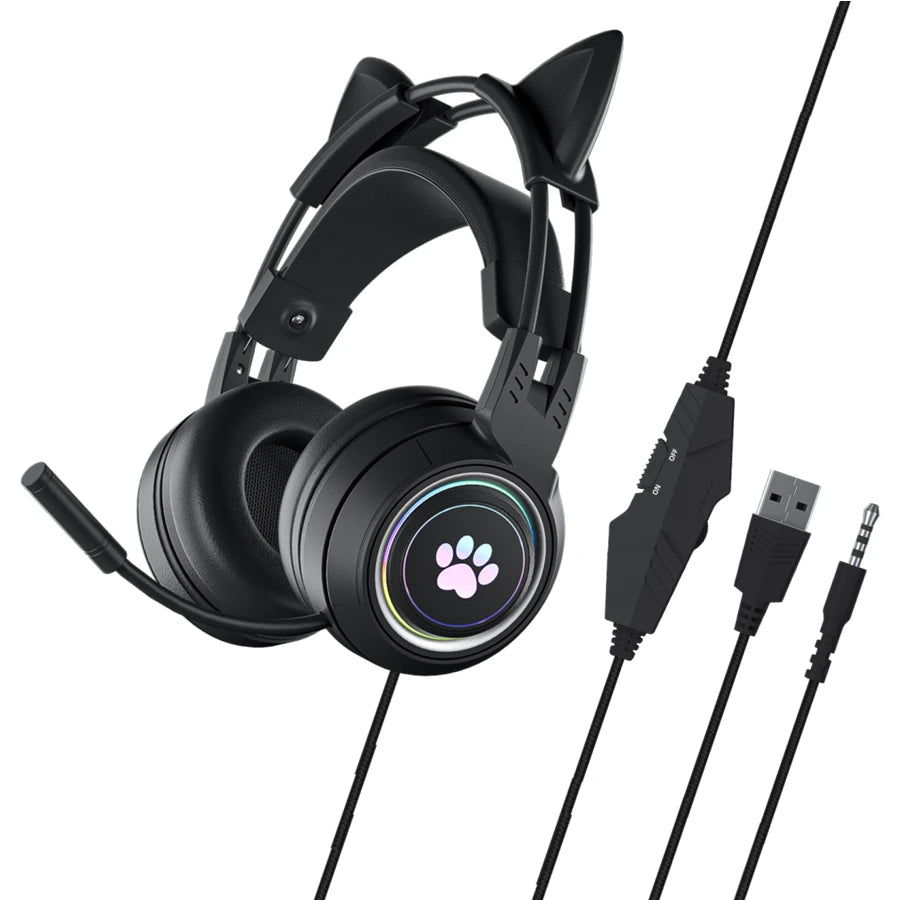 Auriculares de gato con micrófono incorporado