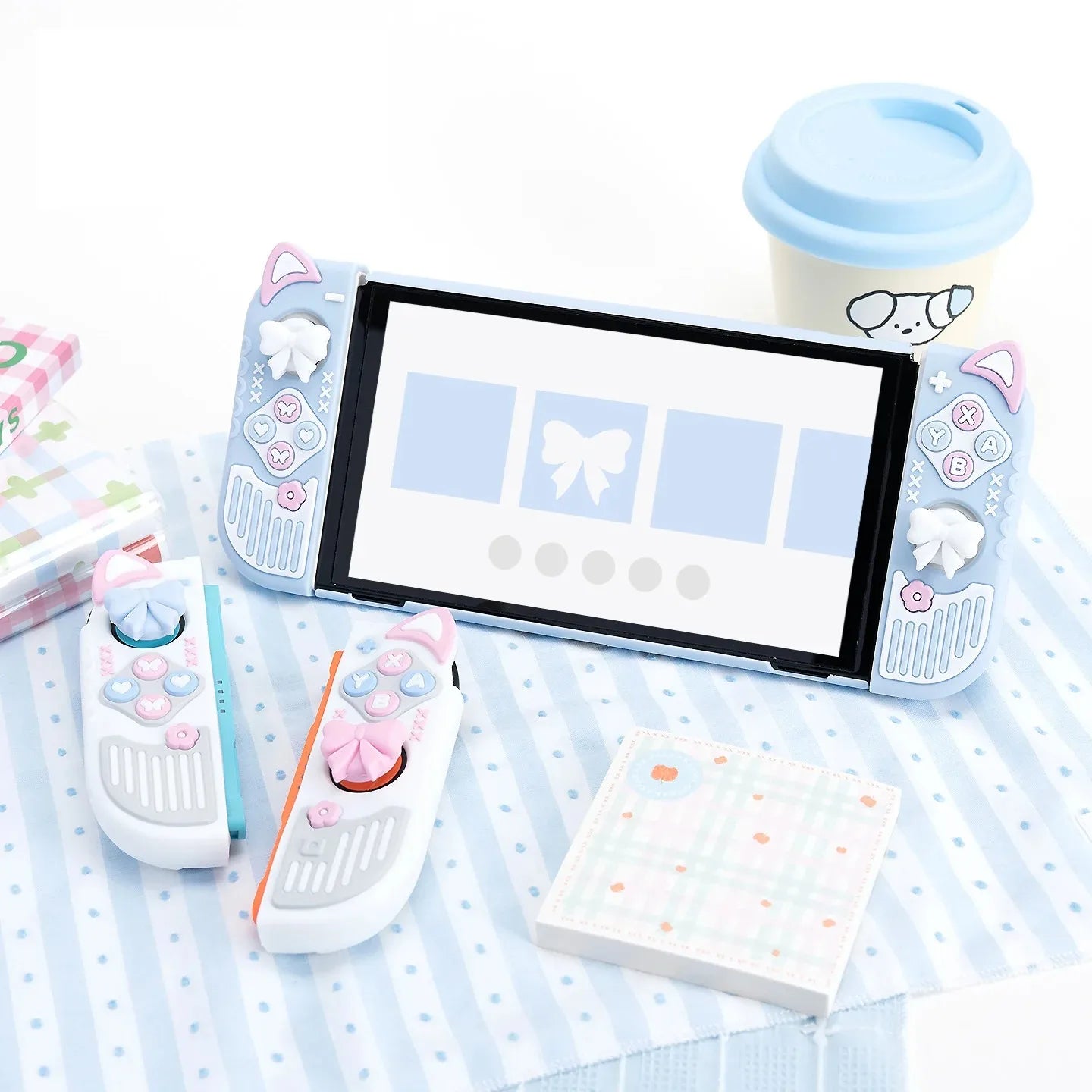 Funda protectora para Nintendo Switch /OLED/2 con orejas de gato