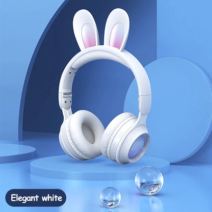 Auriculares Bluetooth Inalámbricos con Orejas de Conejo kawaii