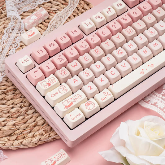 Keycaps de Gatito Rosa (134 teclas)