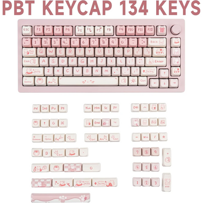 Keycaps de Gatito Rosa (134 teclas)
