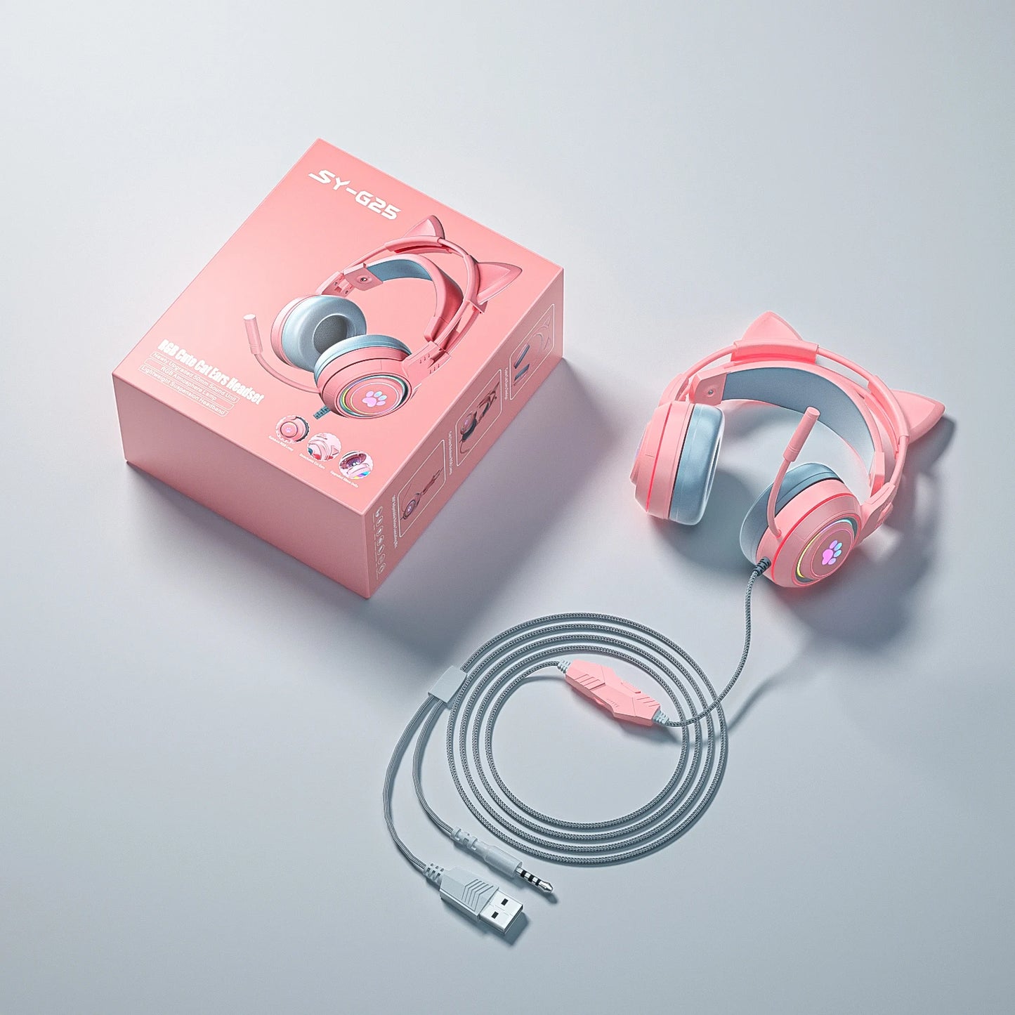 Auriculares de gato con micrófono incorporado