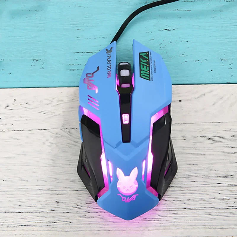 Mouse pc con estética de Overwatch