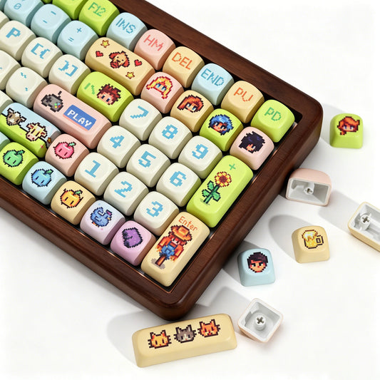 Keycaps cute con temática de Stardew Valley