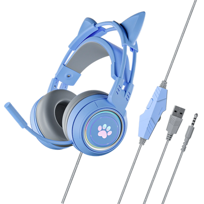 Auriculares de gato con micrófono incorporado