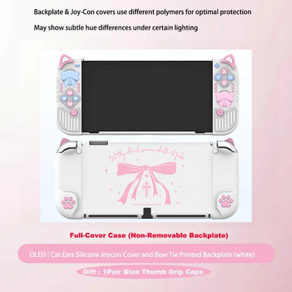 Funda protectora para Nintendo Switch /OLED/2 con orejas de gato