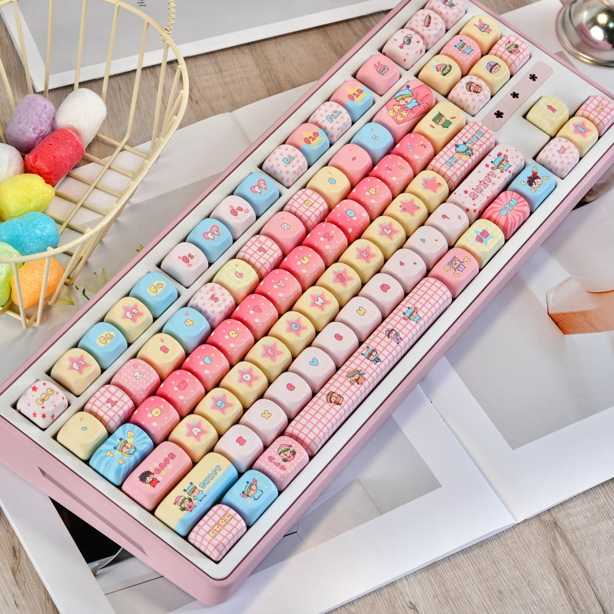 Keycaps kawaii magic cat