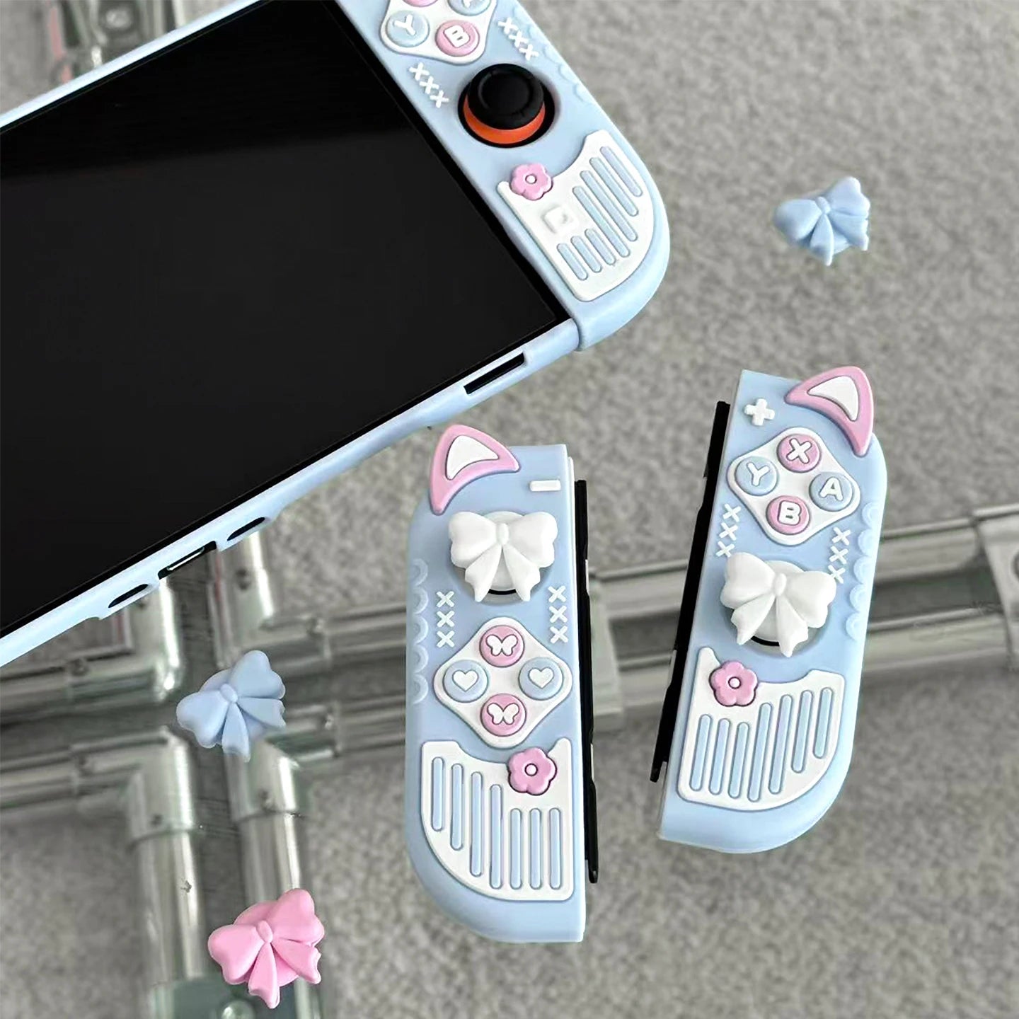 Funda protectora para Nintendo Switch /OLED/2 con orejas de gato
